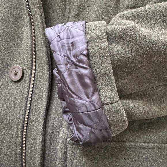 L.L. Bean Men’s Large Olive Wool Overcoat with Thinsulate - Picture 9 of 9